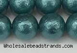 CSB2335 15.5 inches 14mm round wrinkled shell pearl beads wholesale