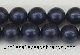 CSB2340 15.5 inches 4mm round wrinkled shell pearl beads wholesale