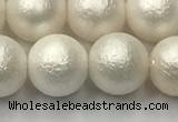 CSB2363 15.5 inches 10mm round matte wrinkled shell pearl beads