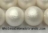 CSB2365 15.5 inches 14mm round matte wrinkled shell pearl beads