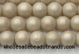 CSB2370 15.5 inches 4mm round matte wrinkled shell pearl beads