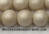 CSB2373 15.5 inches 10mm round matte wrinkled shell pearl beads