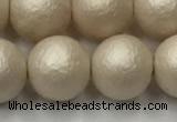 CSB2374 15.5 inches 12mm round matte wrinkled shell pearl beads