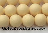 CSB2381 15.5 inches 6mm round matte wrinkled shell pearl beads