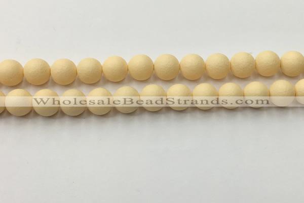 CSB2383 15.5 inches 10mm round matte wrinkled shell pearl beads