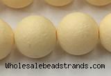 CSB2385 15.5 inches 14mm round matte wrinkled shell pearl beads