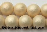 CSB2392 15.5 inches 8mm round matte wrinkled shell pearl beads