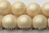 CSB2393 15.5 inches 10mm round matte wrinkled shell pearl beads