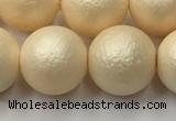 CSB2396 15.5 inches 16mm round matte wrinkled shell pearl beads