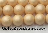 CSB2400 15.5 inches 4mm round matte wrinkled shell pearl beads