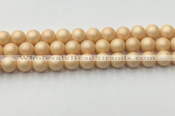 CSB2403 15.5 inches 10mm round matte wrinkled shell pearl beads