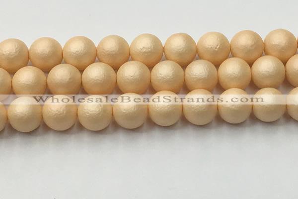 CSB2406 15.5 inches 16mm round matte wrinkled shell pearl beads