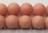 CSB2422 15.5 inches 8mm round matte wrinkled shell pearl beads