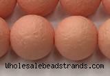 CSB2425 15.5 inches 14mm round matte wrinkled shell pearl beads