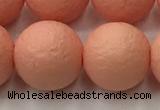 CSB2426 15.5 inches 16mm round matte wrinkled shell pearl beads