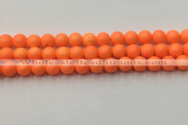 CSB2432 15.5 inches 8mm round matte wrinkled shell pearl beads