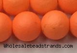 CSB2435 15.5 inches 14mm round matte wrinkled shell pearl beads