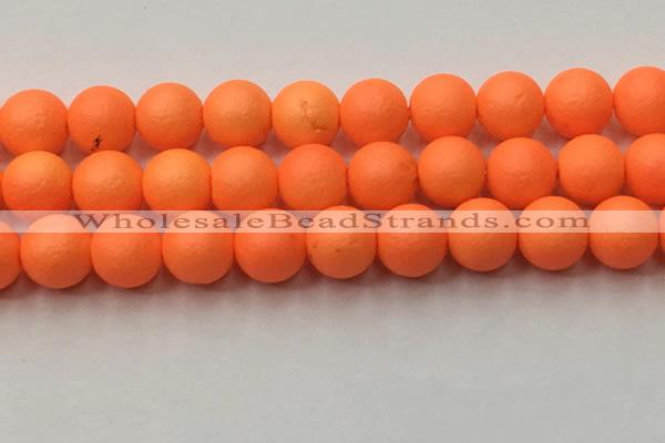 CSB2436 15.5 inches 16mm round matte wrinkled shell pearl beads