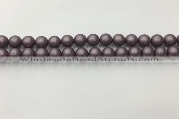 CSB2442 15.5 inches 8mm round matte wrinkled shell pearl beads