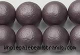 CSB2444 15.5 inches 12mm round matte wrinkled shell pearl beads