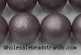 CSB2446 15.5 inches 16mm round matte wrinkled shell pearl beads