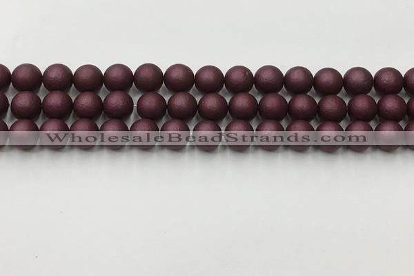 CSB2451 15.5 inches 6mm round matte wrinkled shell pearl beads