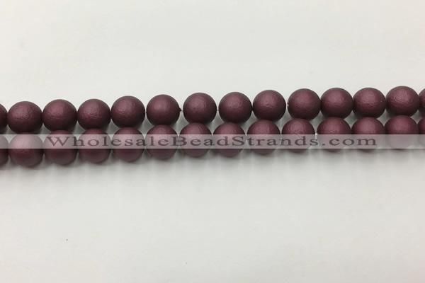 CSB2452 15.5 inches 8mm round matte wrinkled shell pearl beads