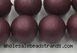 CSB2455 15.5 inches 14mm round matte wrinkled shell pearl beads