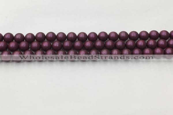 CSB2460 15.5 inches 4mm round matte wrinkled shell pearl beads