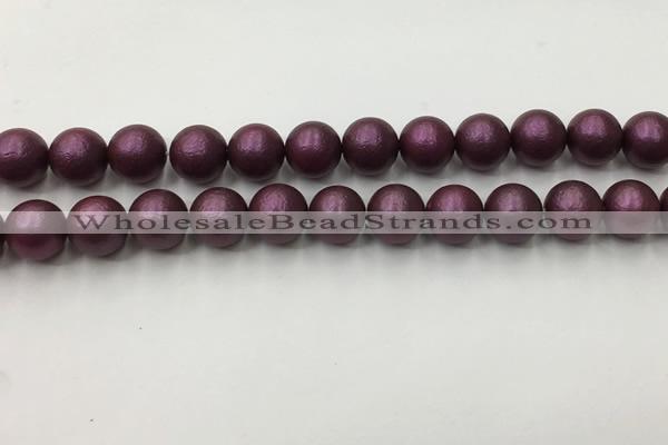 CSB2462 15.5 inches 8mm round matte wrinkled shell pearl beads