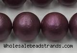 CSB2464 15.5 inches 12mm round matte wrinkled shell pearl beads