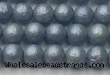 CSB2470 15.5 inches 4mm round matte wrinkled shell pearl beads