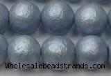 CSB2473 15.5 inches 10mm round matte wrinkled shell pearl beads