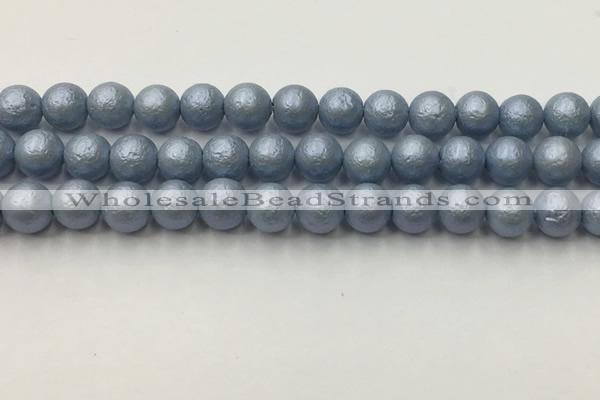 CSB2473 15.5 inches 10mm round matte wrinkled shell pearl beads