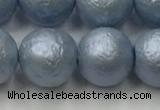 CSB2475 15.5 inches 14mm round matte wrinkled shell pearl beads