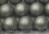 CSB2493 15.5 inches 10mm round matte wrinkled shell pearl beads