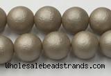 CSB2501 15.5 inches 6mm round matte wrinkled shell pearl beads