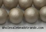 CSB2504 15.5 inches 12mm round matte wrinkled shell pearl beads