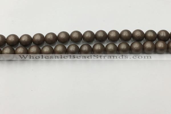 CSB2512 15.5 inches 8mm round matte wrinkled shell pearl beads