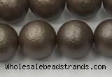 CSB2514 15.5 inches 12mm round matte wrinkled shell pearl beads