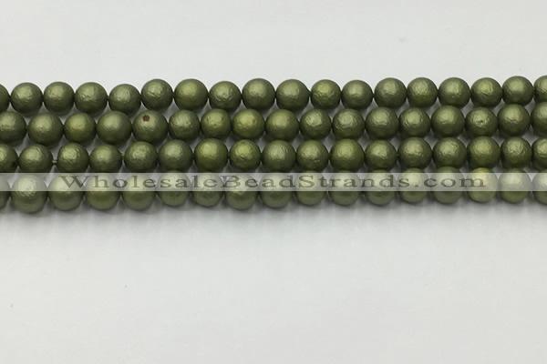 CSB2521 15.5 inches 6mm round matte wrinkled shell pearl beads