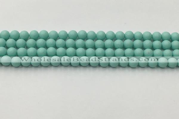 CSB2550 15.5 inches 4mm round matte wrinkled shell pearl beads