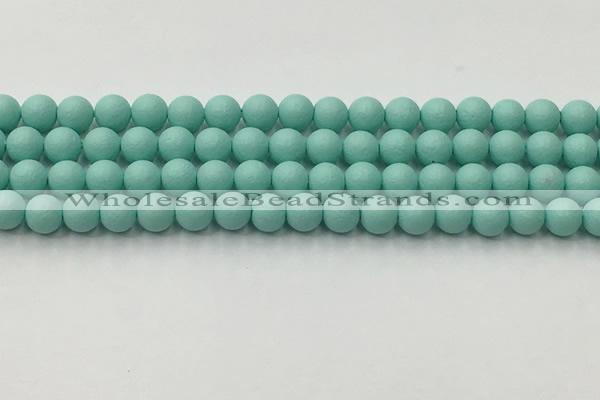 CSB2551 15.5 inches 6mm round matte wrinkled shell pearl beads