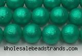 CSB2560 15.5 inches 4mm round matte wrinkled shell pearl beads