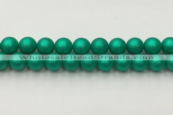 CSB2565 15.5 inches 14mm round matte wrinkled shell pearl beads