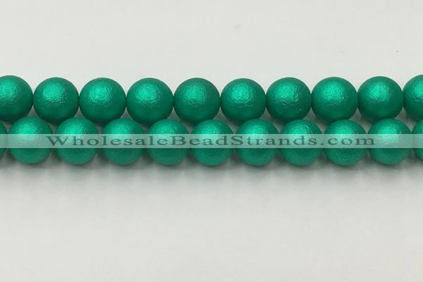 CSB2566 15.5 inches 16mm round matte wrinkled shell pearl beads