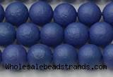 CSB2570 15.5 inches 4mm round matte wrinkled shell pearl beads