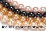 CSB28 16 inches 10mm round shell pearl beads Wholesale