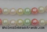 CSB305 15.5 inches 8mm round mixed color shell pearl beads