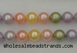 CSB309 15.5 inches 8mm round mixed color shell pearl beads